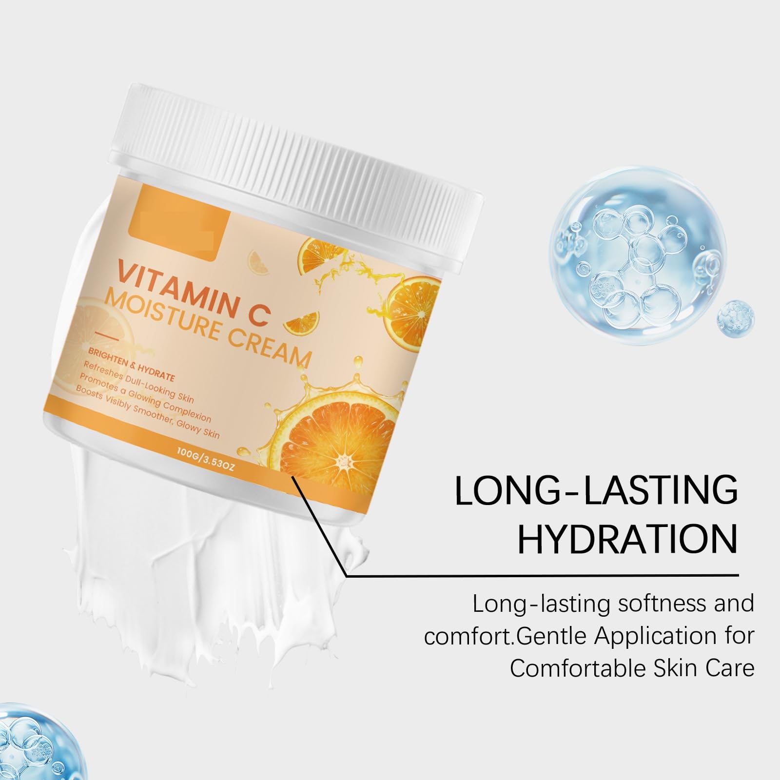 Crema idratante schiarente con vitamina C, viso idratato con acido ialuronico, trattamento anti-invecchiamento e antirughe, ripolpa e illumina la carnagione, attenua la carnagione opaca e unifica la