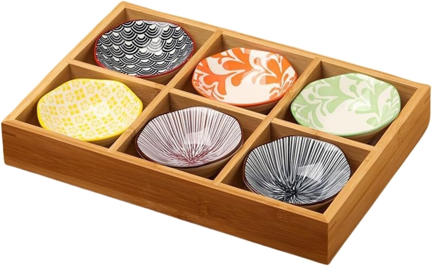 Amazon | GuDeGuDe(売店) 豆皿 小皿 セット 仕切りトレー 竹製 トレイ