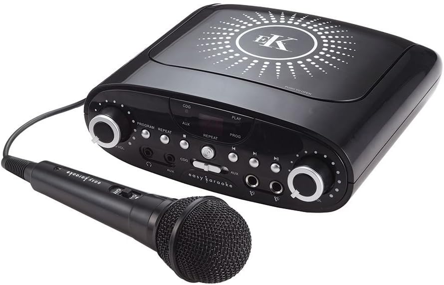 EASY KARAOKE EKG88BK Karaoke Machine with Free 60 Track CD - Black