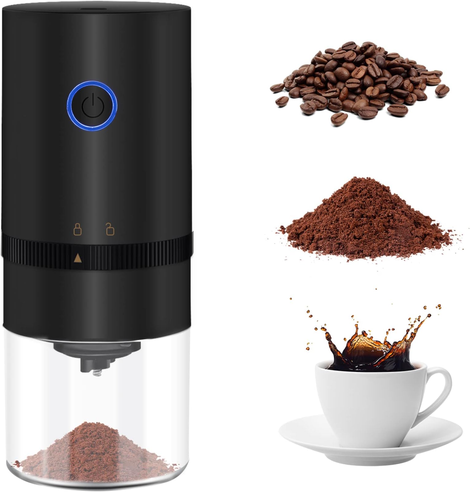 Amazon Basics Electric Coffee Bean Grinder, Black Amazon.co.uk Home