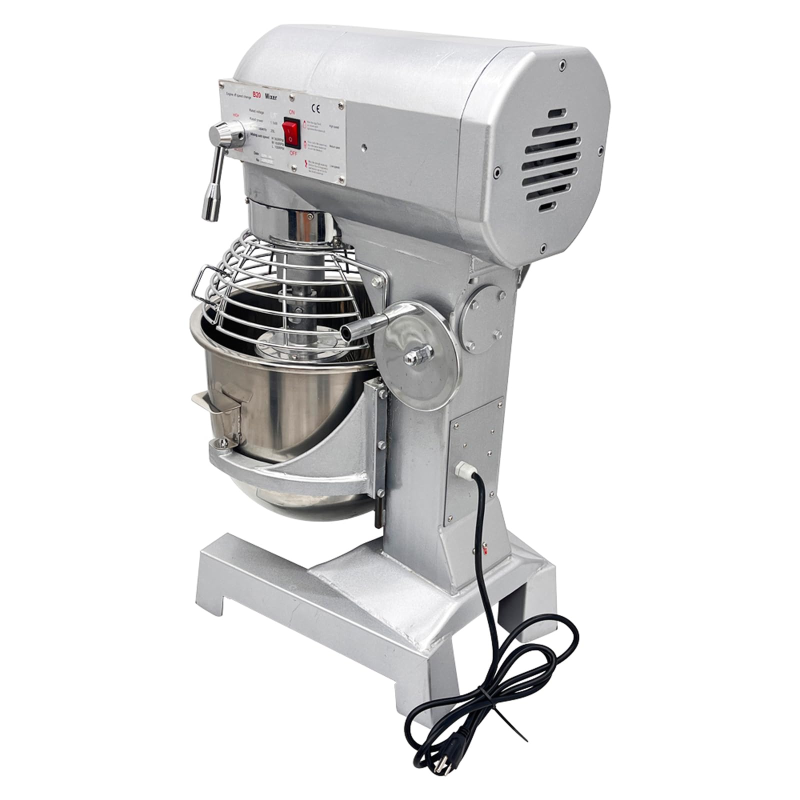 WYDDDARY 20L 20QT Commercial Food Mixer 3 Speeds Adjustable Dough Mixer With 3 Mixing Tools Dough Blender Machine With a Dough Knife 110V 1100W?with a Protective Cover?