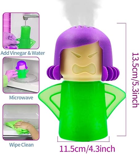Miniatura 3 de Abnaok Angry Mom - Limpiador de microondas y desodorante para nevera Chilly Mama, 2 piezas, fácil de limpiar en minutos para el hogar u oficina con