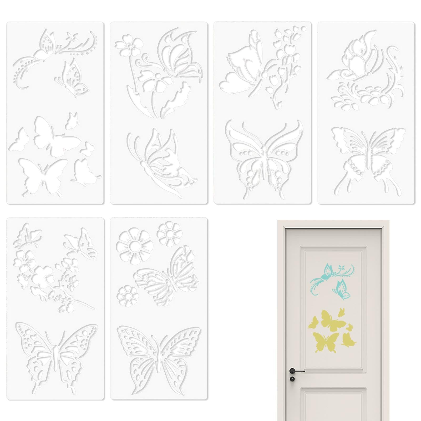 Amazon.co.jp: Keloglu 蝶のテンプレート、蝶の絵のステンシル | 花と