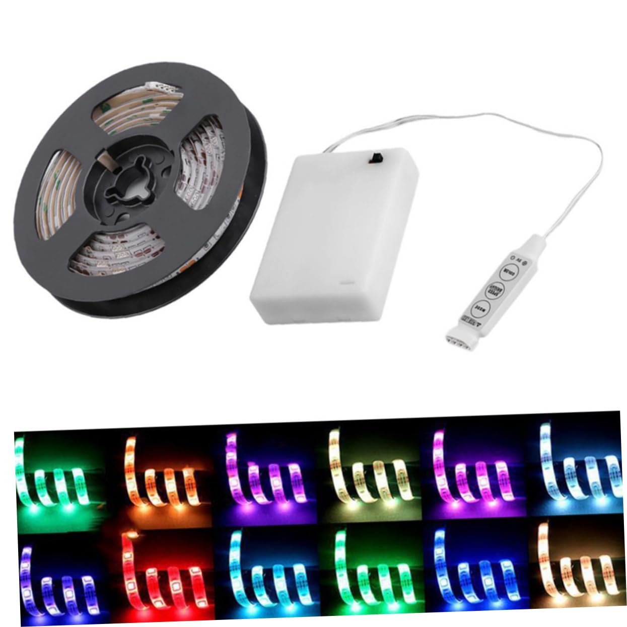 GOOHOCHY Flexible RGB Led Strip Light Kit 200cm Battery Operated Led Rope Lights for Bedroom Living Room