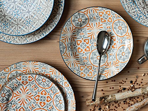 Confezione 6 piatti in stoneware ischia fondo cm21...