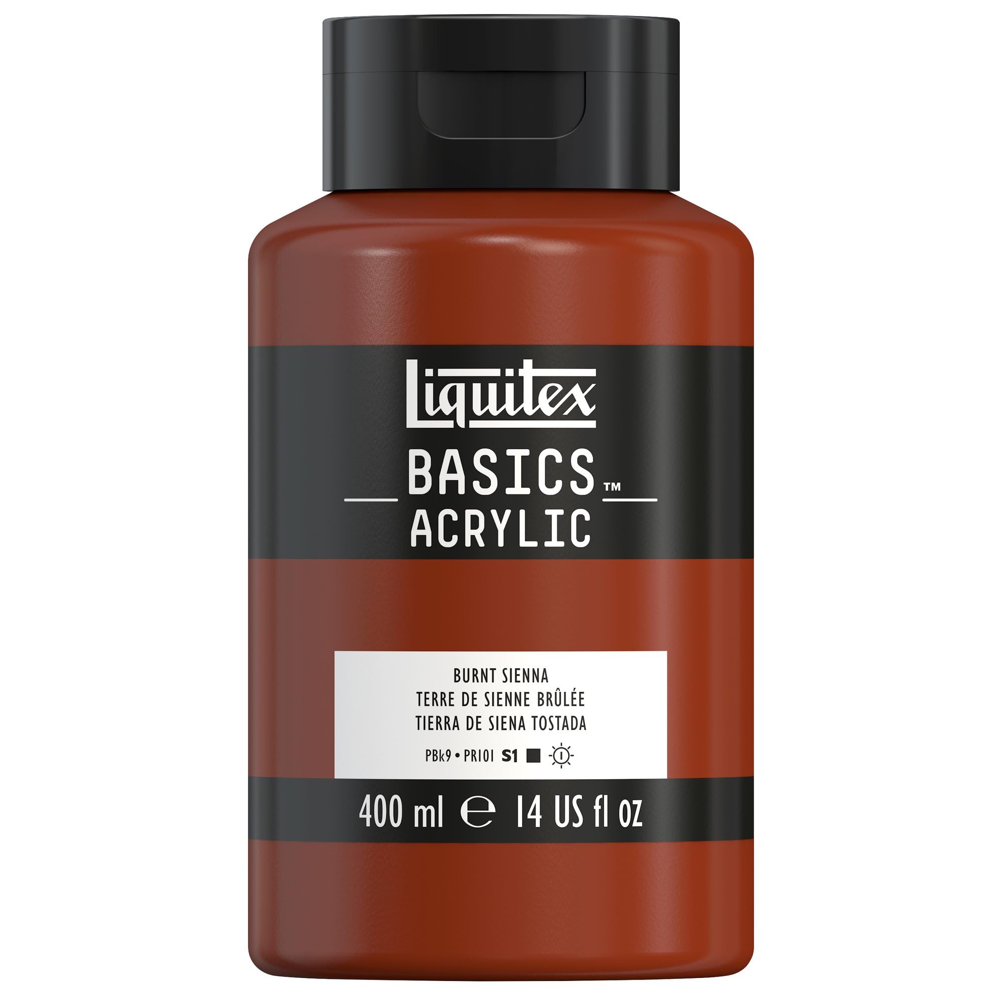 LIQUITEX Basics Acrylic Paint, Burnt Sienna, 400 ml Bottle