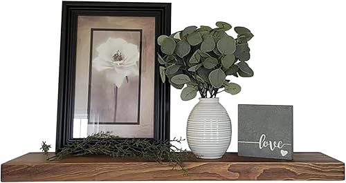 Miniatura 9 de Joel's Antiques - Estantes flotantes de 24 pulgadas para pared, hechos de madera natural, fácil de instalar, estantes rústicos resistentes para