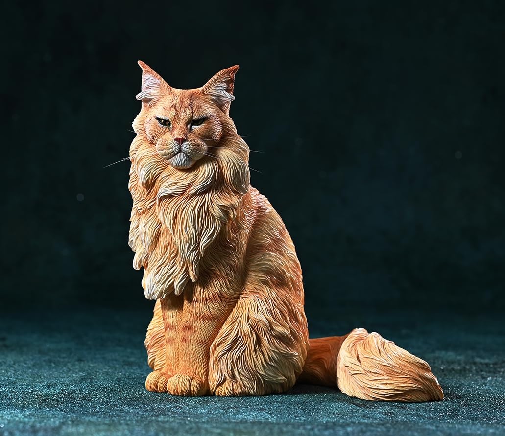 Amazon.com: WLNTDOLA 1:6 Scale Maine Coon Model Pet Cat Figure