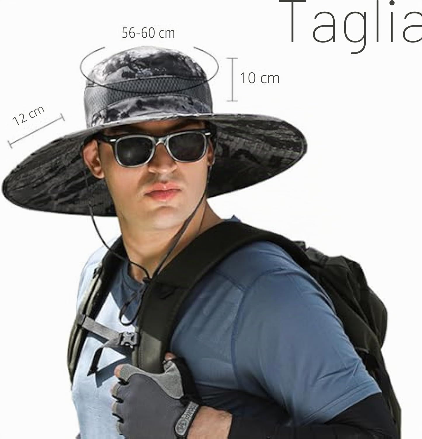 2025 New Solar Fan Outdoor Fishing Hat, Outdoor Wide Brim Sun Hat with Fans Solar Power Built in for Men Women