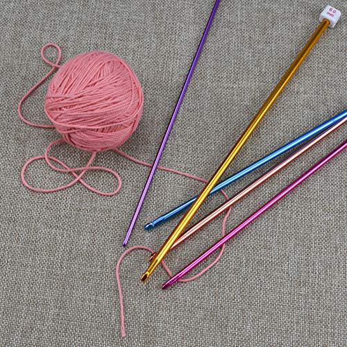 Image of Coopay Tunisian Crochet Hooks Set with Cable, 11pcs Metal Afghan Crochet Hook 2-8mm, 120cm Bamboo Circular Tunisian Knitting Needle with Bead Carbonized 3-10mm for Blanket, Knitting & Crochet Supplies