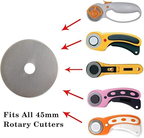 Miniatura 4 de Cuchillas de corte rotativas de 1.772 in, paquete de 10 unidades para Fiskars, Olfa, Martelli, Dremel, Truecut, DAFA cortador rotativo de repuesto