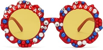 4th of July Sunglasses - American Flag Glasses Patriotic USA Glasses for Accessories USA Flag Independence Day