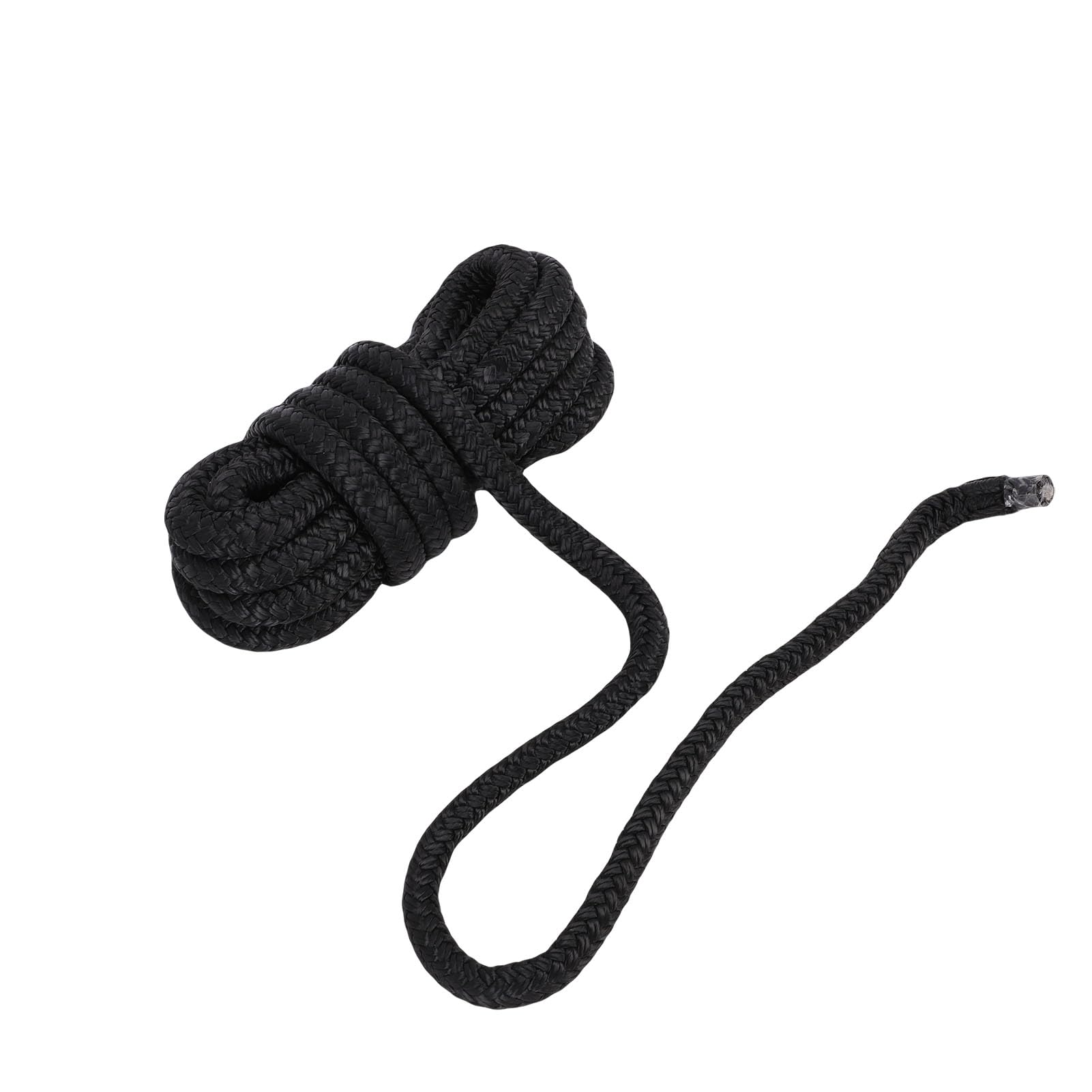 Tissting 4er Set Doppelt Geflochtene Nylon Bootsleine - Hochfeste, Wetterfeste Dockleine Für Yachten Bis 35 Fuß Mit Geringer Dehnung Und Verstärkten Ösen Für Sichere Anlegemanöver (Schwarz)