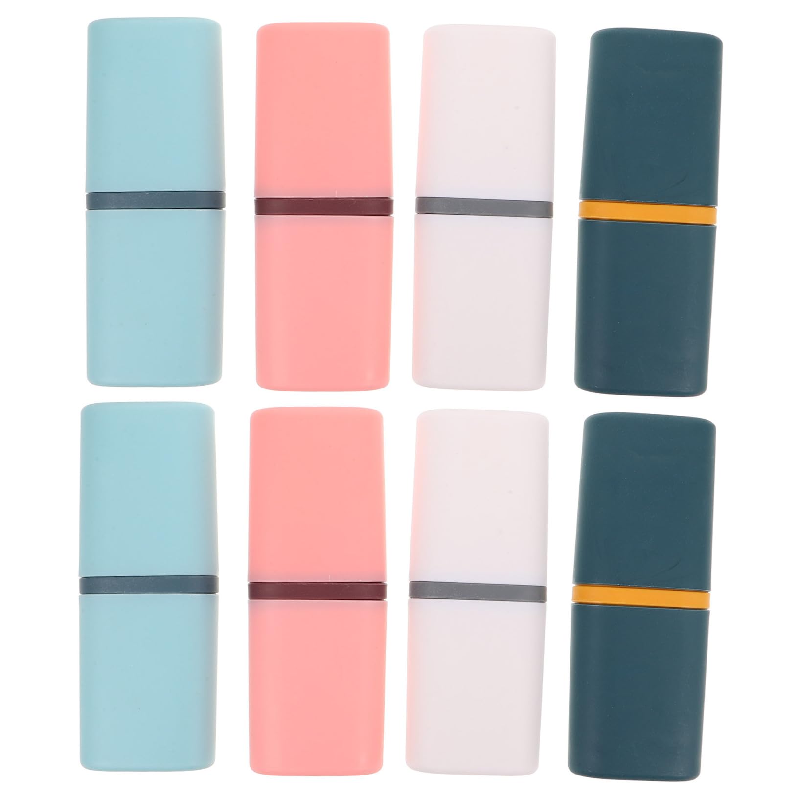 8 Pezzi Custodie Porta Spazzolino da Viaggio con Coperchio Porta Dentifricio e Vaschetta per Risciacquo Organizer Compatto e Leggero per Campeggio Viaggi d Affari e Scuola Colori