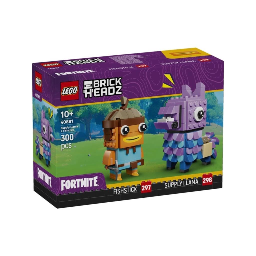 LEGO BrickHeadz Fortnite Supply Llama & Fishstick Set 40881, 300 Pieces, for Ages 10+