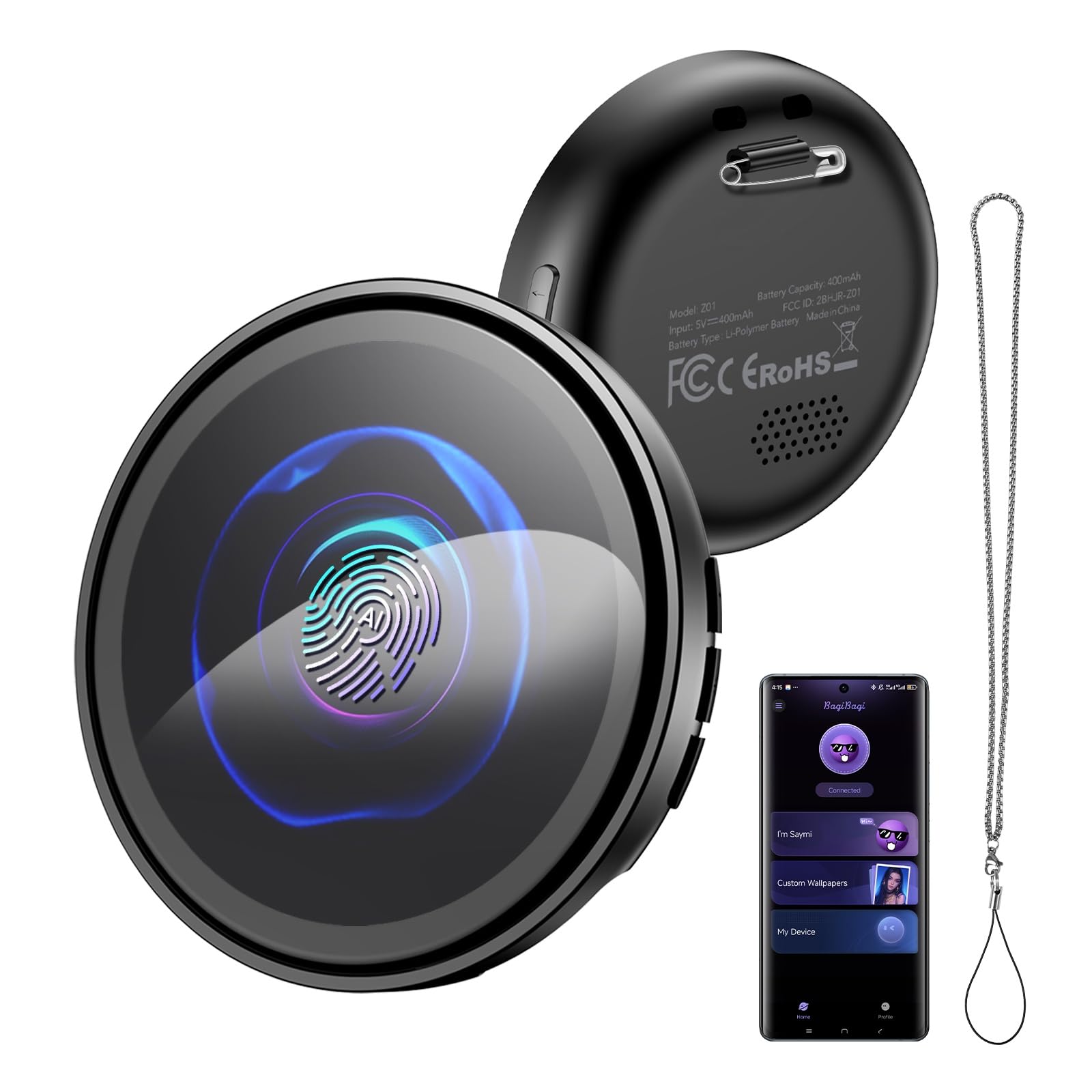 Amazon.com : Z01 AI Companion Digital Badge, Wearable Bluetooth