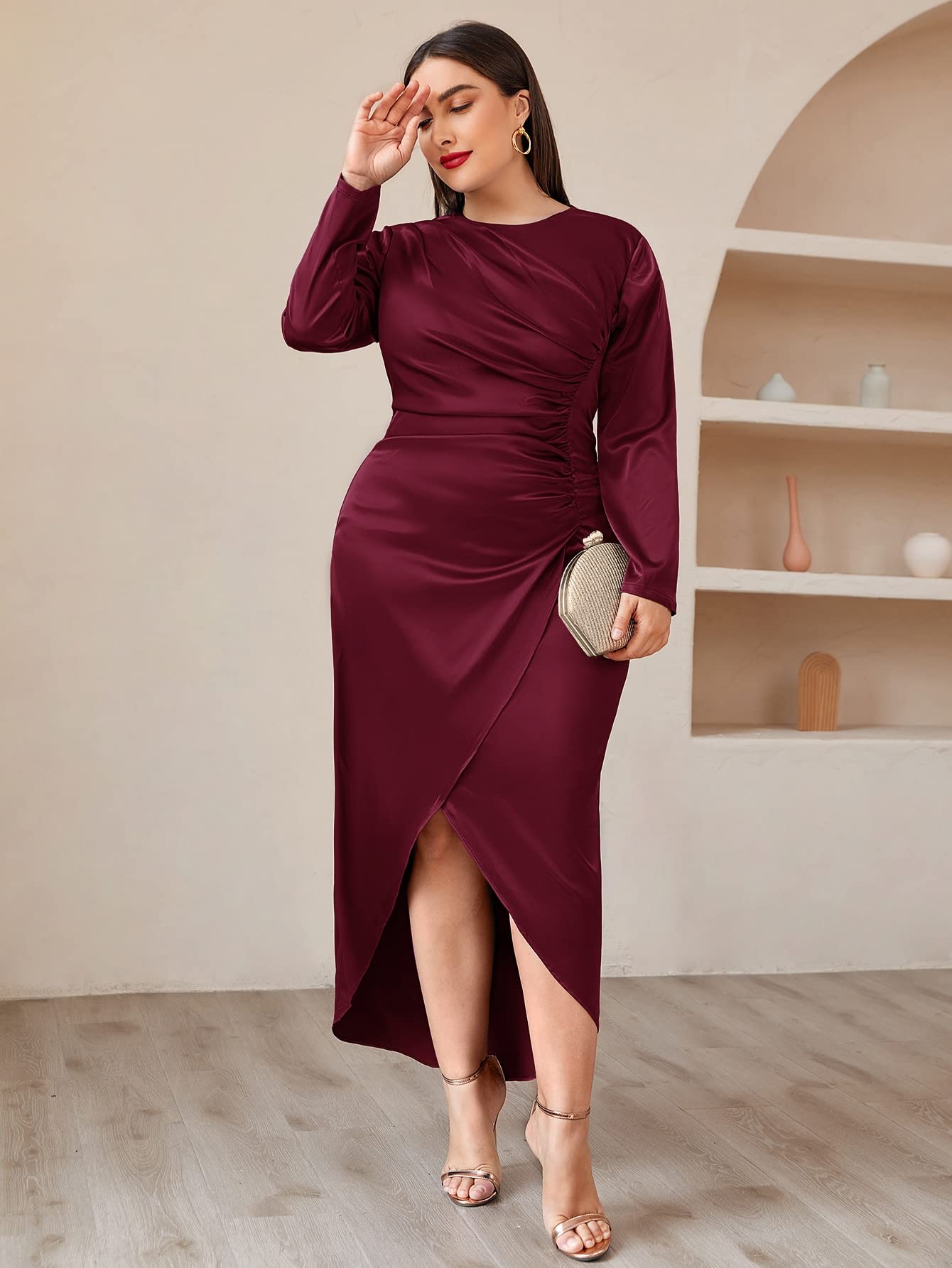 princess polly baby blue dress Burgundy Wholesale Cocktail Dresses With Belt Deep V Neck Short Sleeve Plus  Size main image 0
