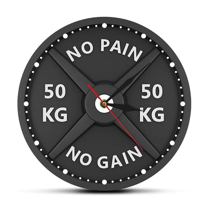 Buy Wall Clocks 12 Inch 50Kg Barbell 3D Modern Wall Clock Weight Lifting Dumbbell Bodybuilding