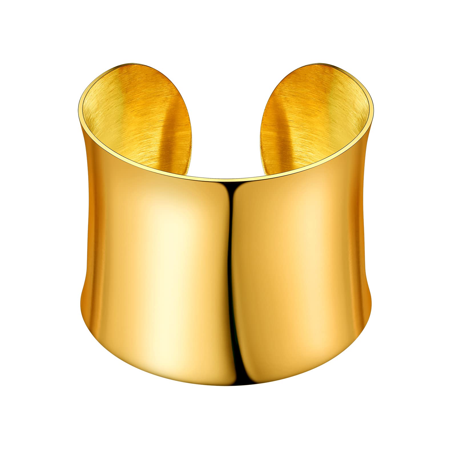 PROSTEELWomen's Bangle Cuff Bracelets,Shiny Statement Piece,Stainless Steel/Gold Plated-Send Gift BoxRecycled Claim Standard Blended