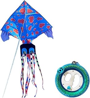 Kites for Kids Adults Spotted Octopus Kite Set Adult Children Kites Breeze Easy Fly Kite Outdoor Sports Easy Fly Kites Kite Toys (Color : Blue)
