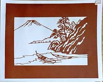 切り絵作品 歴史的風景 伊勢型に型絵彫の額にはいて居ます。 切り絵作品 歴史的風景 伊勢型に型絵彫の額には