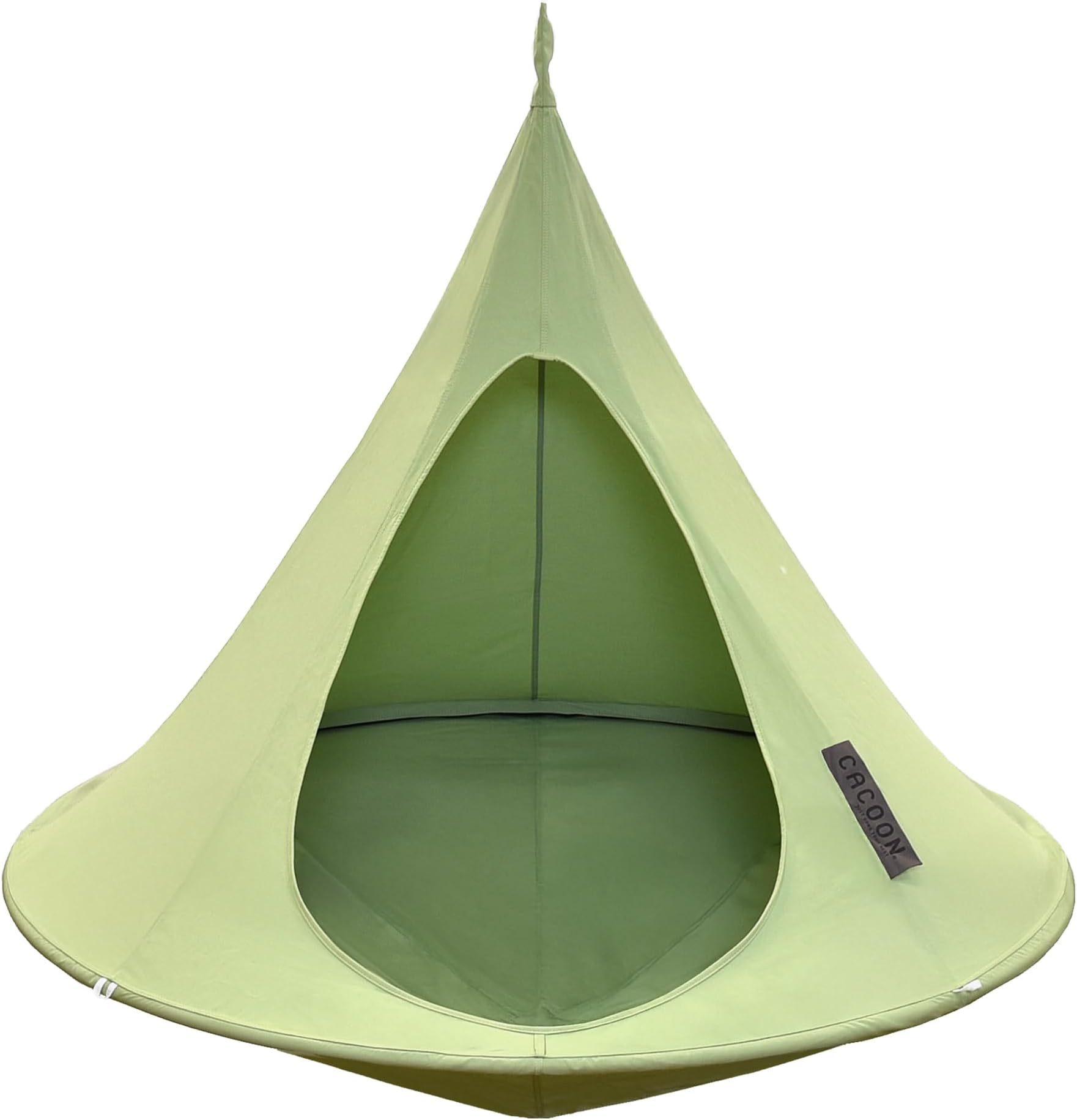 Single Cacoon Hanging Chair – Cozy Indoor/Outdoor Hammock with Polyester Canvas, 440 lb Capacity, Includes 18ft Rope & Carabiner (Leaf Green)
