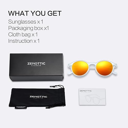 Miniatura 127 de ZENOTTIC Lentes de sol redondos polarizados, elegantes lentes de sol para hombres y mujeres, retro clásicos, selección de varios estilos