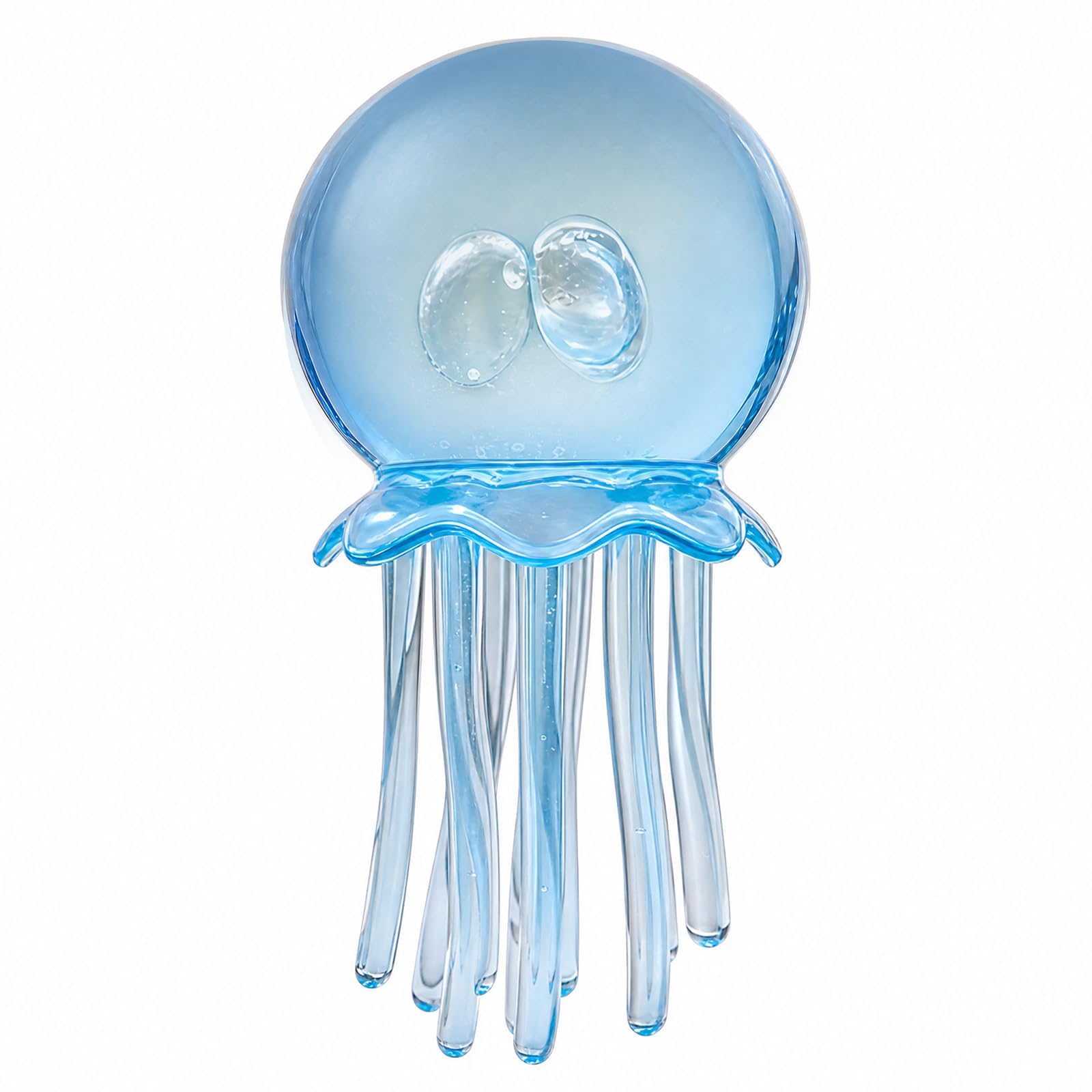Glitter Jellyfish Squishy Toy, Stress Relief Toy for & Adults, Soft TPR Sensory Toy with Wiggly Tentacles, Portable Anxiety Relief Soft Fidget Ball, for Office, School & Travel (Blue)