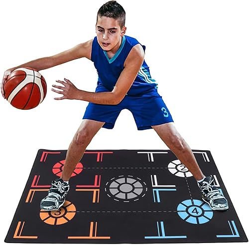 Miniatura 7 de Alfombrilla de entrenamiento de baloncesto, alfombrilla de entrenamiento de baloncesto de goma premium, equipo de control de pelota de ritmo de