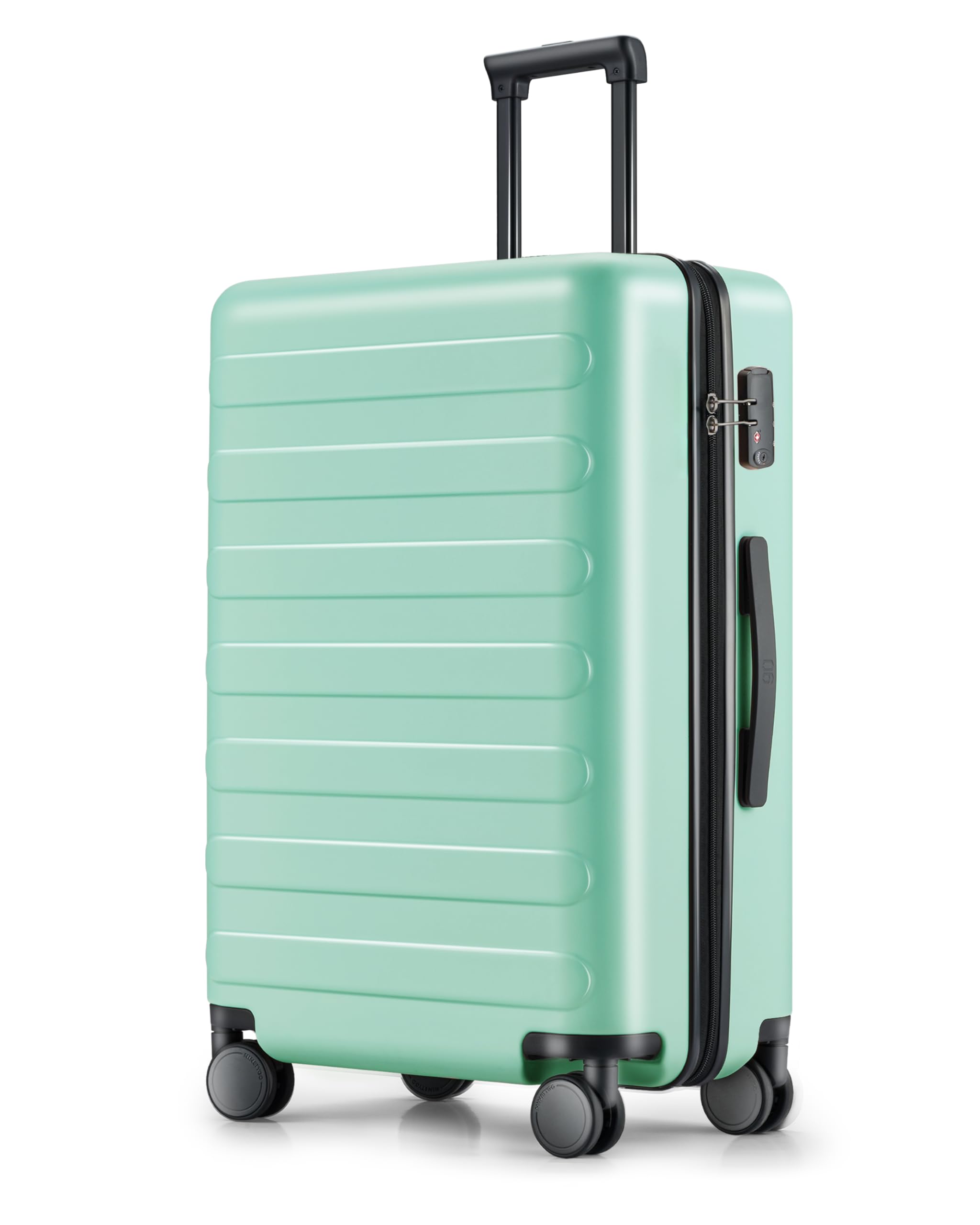NINETYGO24 Inch Luggage with Spinner Wheels, Checked Luggage, Large Luggage for 5-7 Days Travel, 100% Hardshell PC, TSA Lock, 25.9 X 17.9 X 10.0 (Jade Green, Rhine)