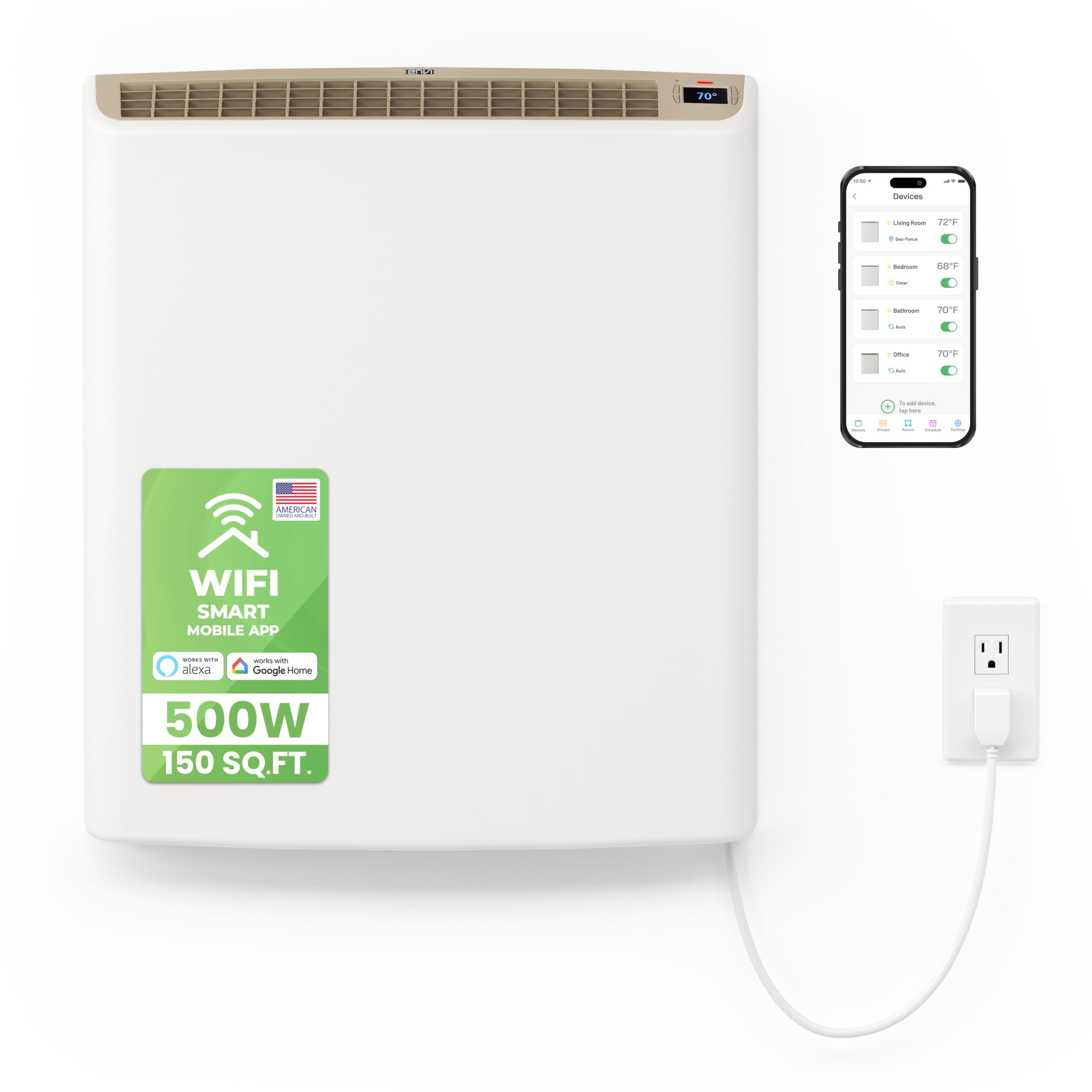 Smart Envi Wi-fi Plug-in Electric Wall Heater