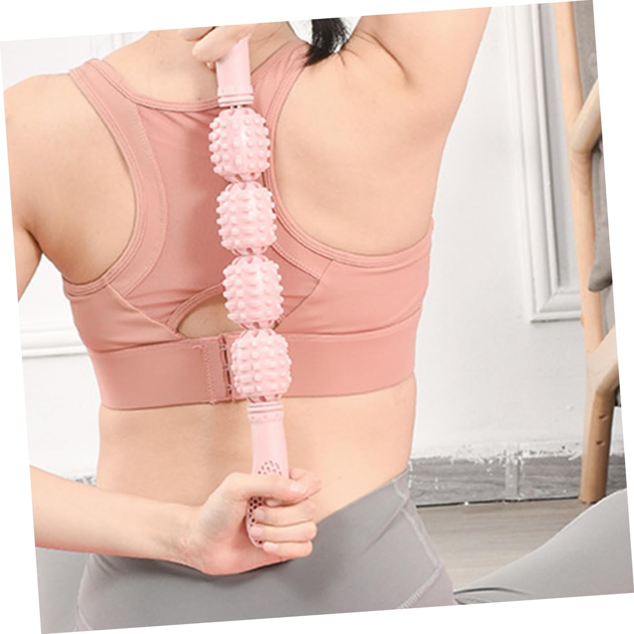 FRCOLOR 1pc 4 Four Wheel Yoga Stick Massage Roller for Calf Muscle Roller Leg Relaxation Roller