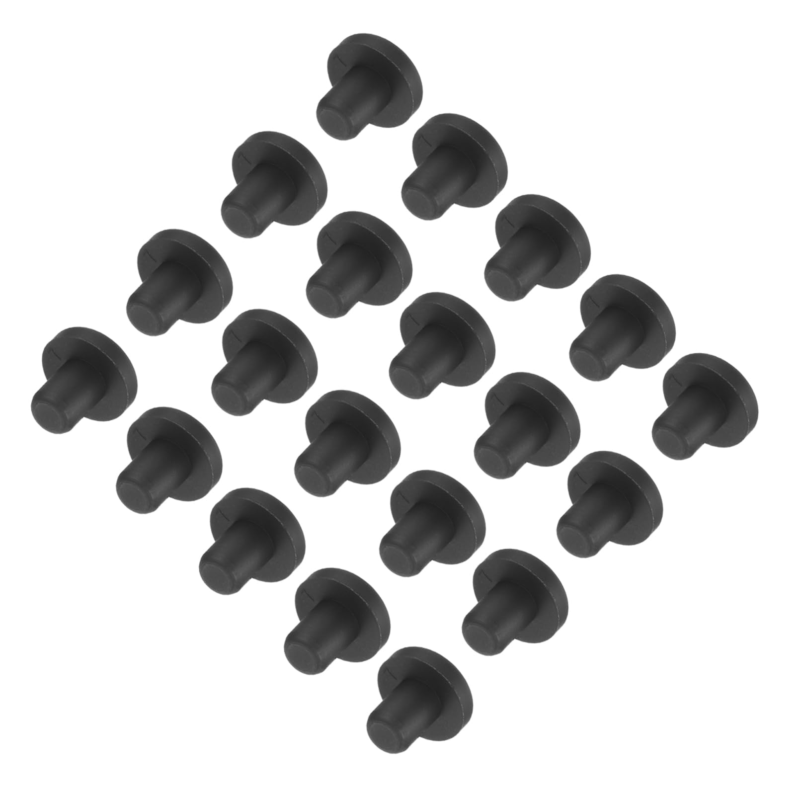 uxcell High Temp Silicone Plug Mount Dia 7mm/0.28 inch t Shaped Rubber Stopper Hole Plugs for Powder Coating Plating Waterproof Plugs Sealing Plugs Black Pack of 36(OD 13.5mm)