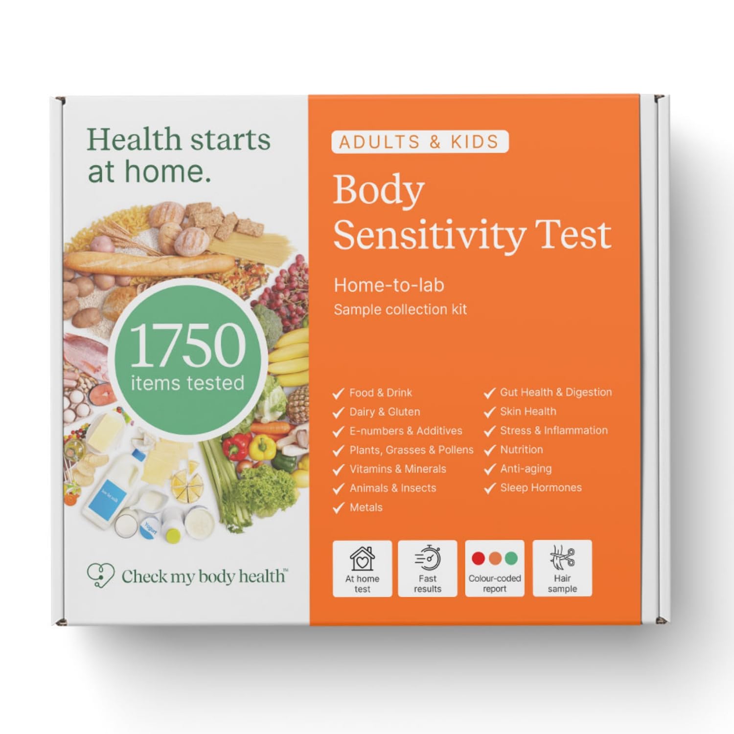 Check My Body Health 1,750 Items Body Food Sensitivity Test Kit for Adults – Non-Invasive Food Intolerance Test Kit – at-Home Hair Test with Results in 3–5 Days + Nutritional Support & Meal Planner