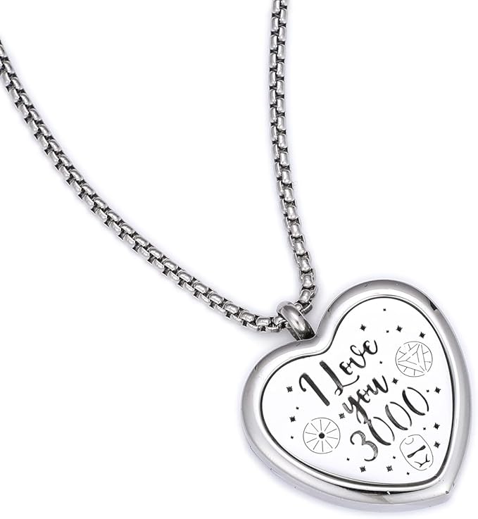 Difusor de Aceites Esenciales en Collar Corazón 'I Love You 3000' - Acero Inoxidable miniatura 2