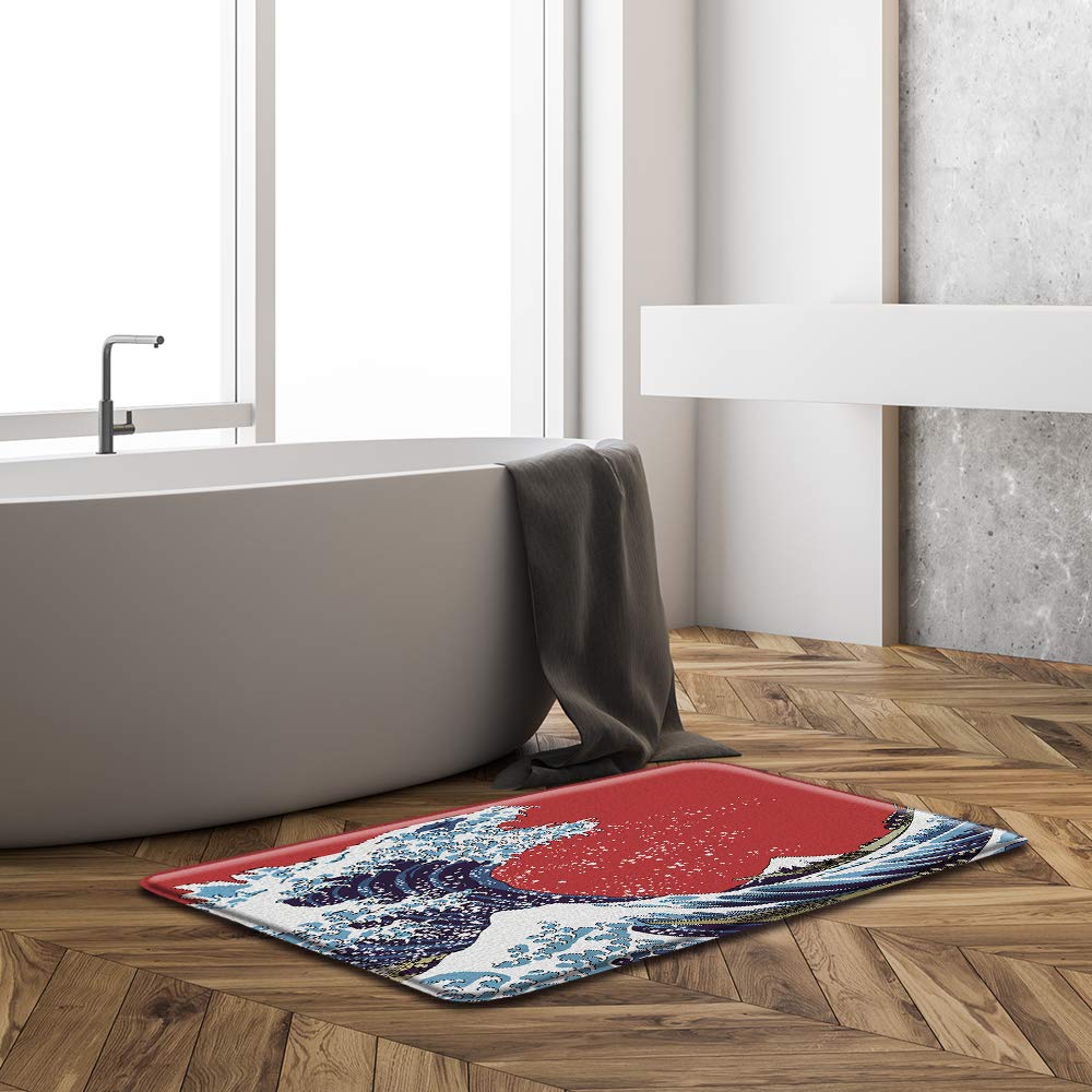 Amazon.com: Sunhe Great Waves Bath Mat Japanese Hokusai Sea Wave