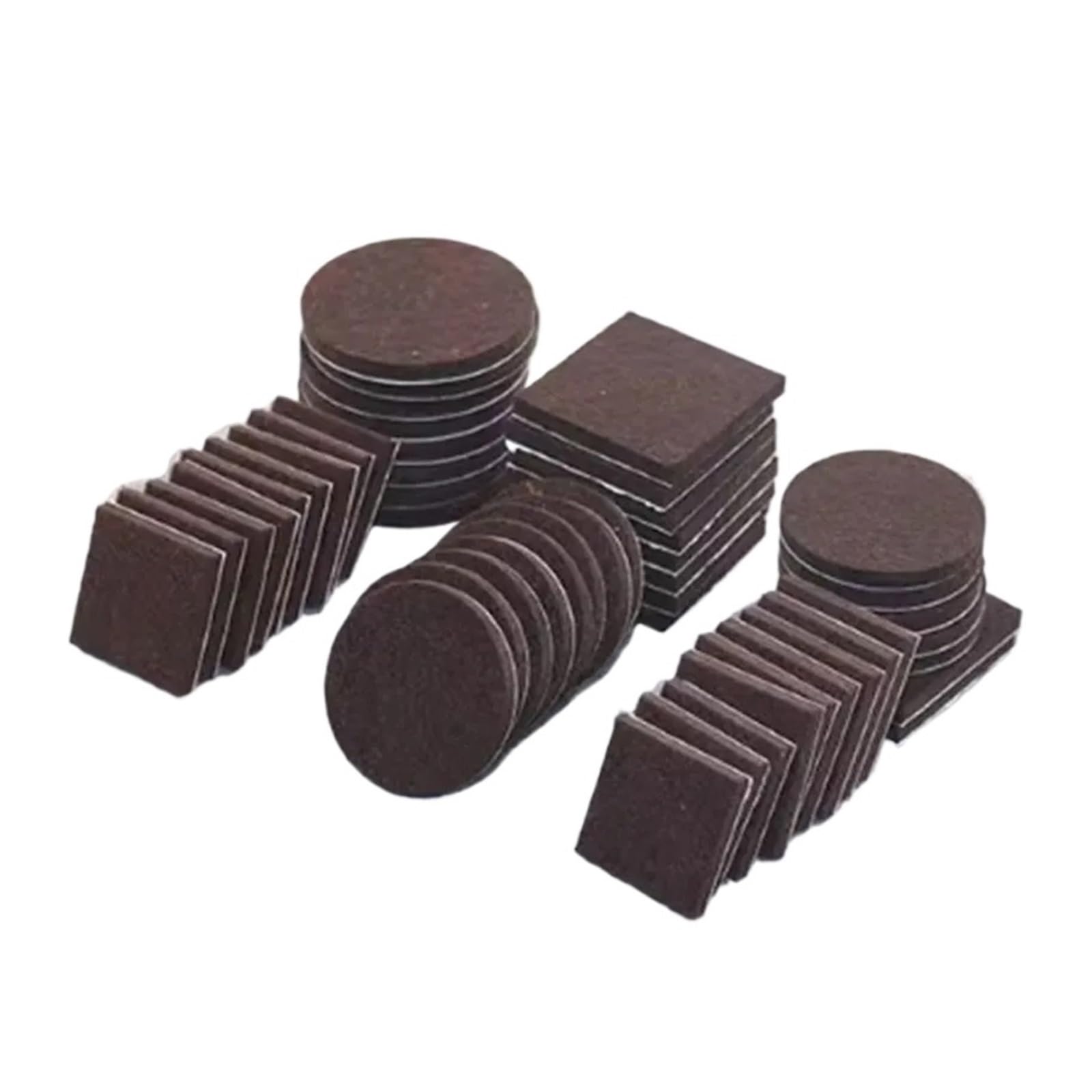 Furniture Pads Thicken Self Adhesive Felt Chair Leg Pads Floor Protectors Furniture Legs Table Covers Round Bottom Anti-Slip 18/180PCS(Brown,36pcs(2 Sheet),Round)