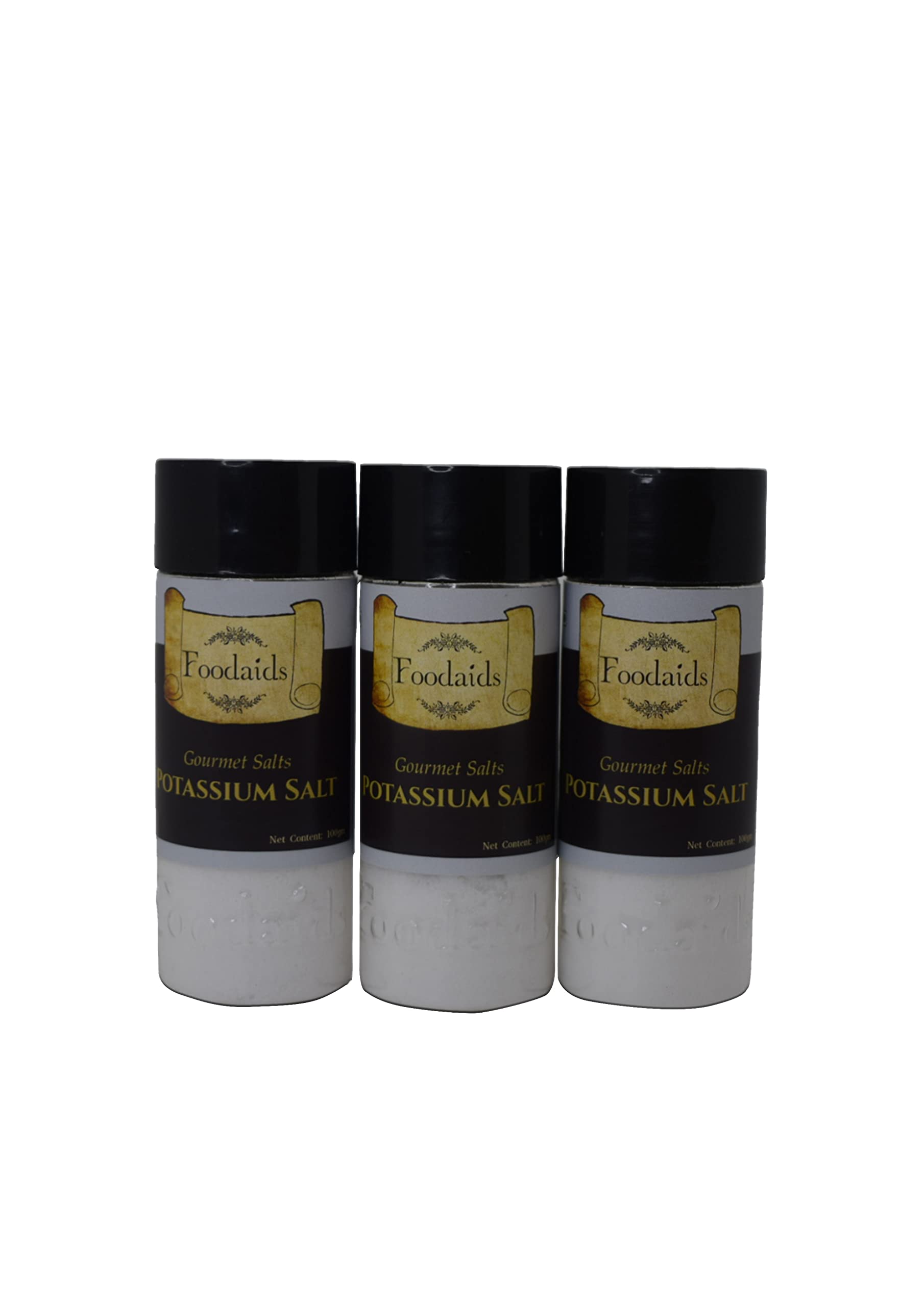 Foodaids Potassium Salt/Namak (300 GM) Pack of 3. Help in High bp patients and electrolyte balance] Sodium free salt for cooking. Pure potassium Chloride Powder.