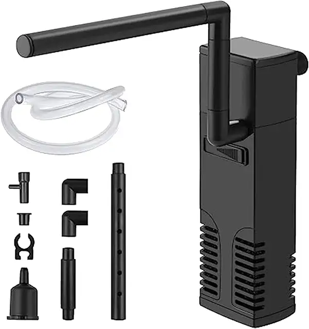 GERUI Filtre d'aquarium 4W 300L/h - Pompe intérieure réglable pour aquarium 60L