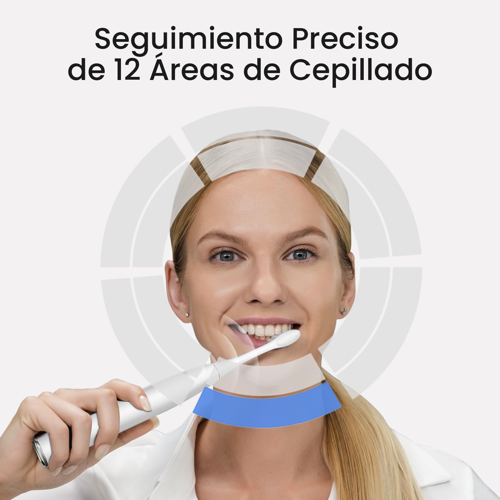 Cepillo eléctrico Oclean X Elite 10 Set, AI cepillado personalizado，Pantalla táctil con seguimiento de 12 áreas, 40°de oscilación, 5 Modos, Temporizador, 40 Días, Pronóstico del tiempo, IPX7, Gris