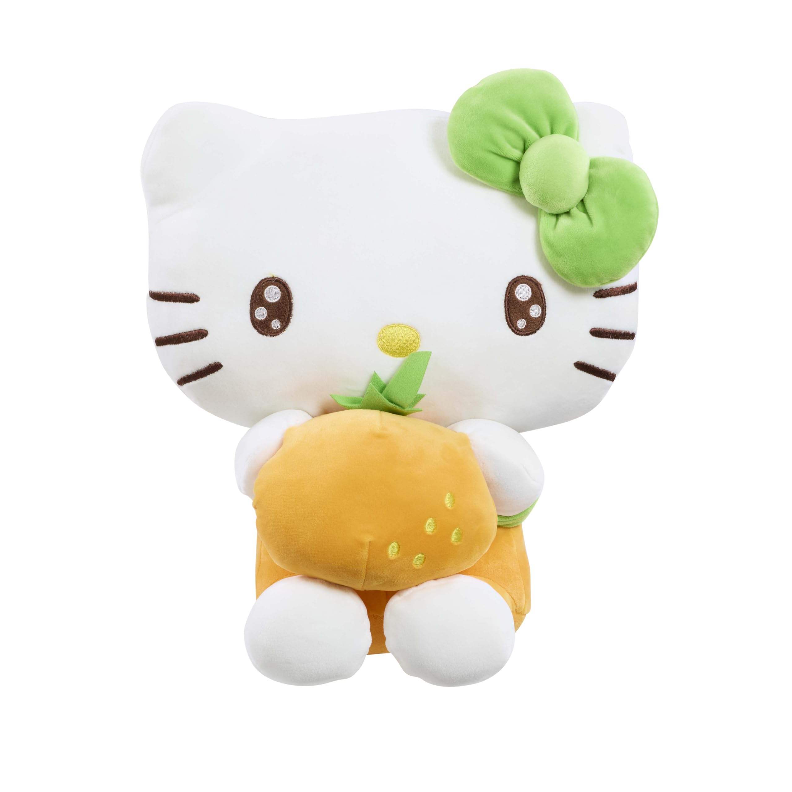 Hello Kitty Macedonia Plush, 22cm Orange Soft Toy, Cute Character in Orange Fruit-Themed Outfit, Official Licensed Merchandise, Gift for Fans and Collectors, Ages 4+
