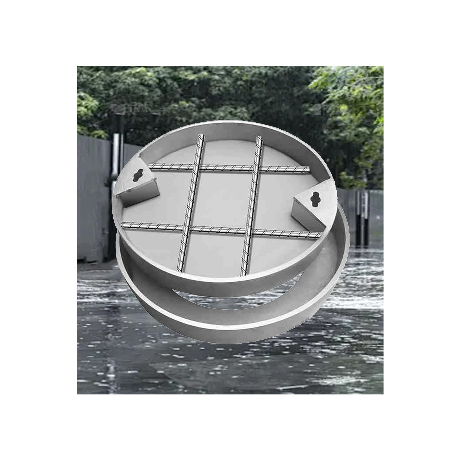 Manhole Covers, Stainless Steel Reinforcement, 304, Smooth Drainage, Wide Application(30 * 30 * 5cm/11.8 * 11.8 * 1.96in)