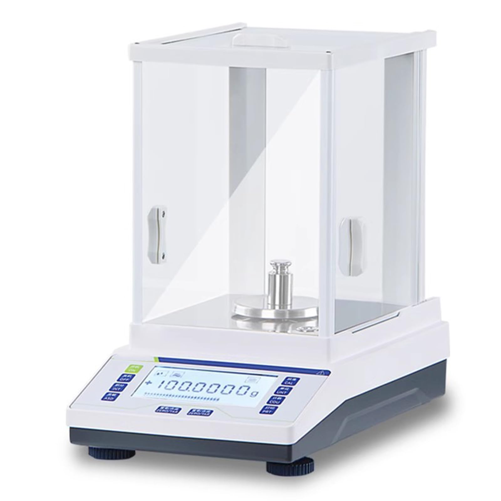 Balanza analítica de precisión de 0,1 mg, báscula digital de laboratorio de alta precisión, calibración externa, pantalla LCD, salida de datos, parabrisas, para joyería de laboratorio de farmacia