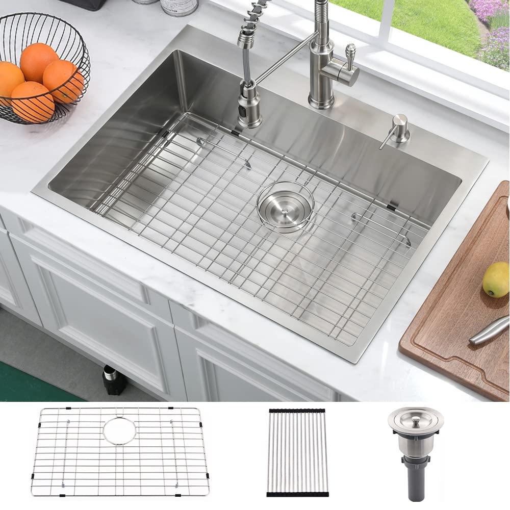 33 Kitchen Sink Drop InBokaiya 33x22 Inch Topmount Kitchen Sink 16