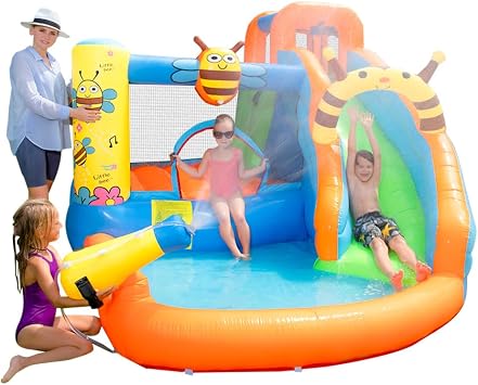 Doctor Dolphin Kids Inflatable Bouncy Castle, Indoor Outdoor Bounce House for Backyard Play
