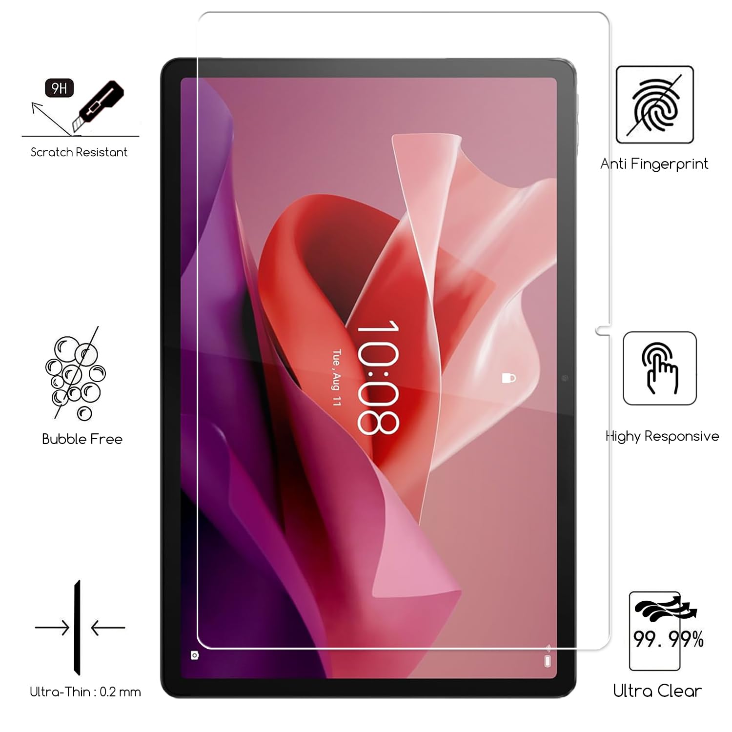 Bigqin 3 Pack Screen Protector Compatible With Lenovo Idea Tab Pro/Tab P12 / P12 Pro 12.7", Tempered Glass Film HD Clear Scratch-Resistant, 9H Protector With Install Tools - View #11