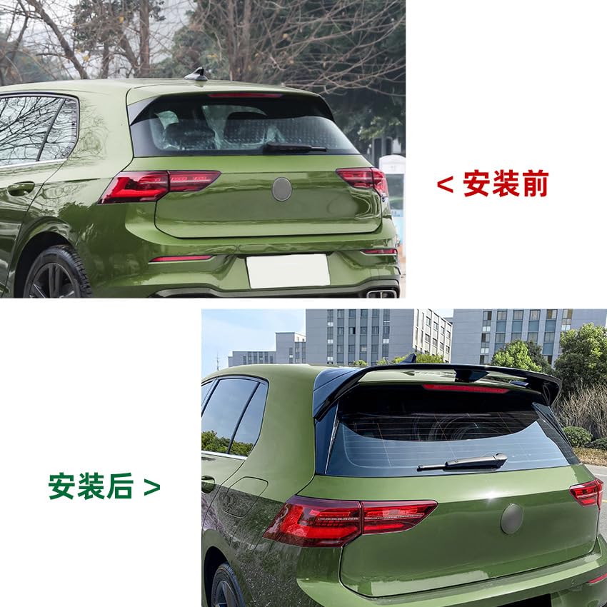 Spoiler per Bagagliaio Posteriore per Volkswagen Golf 8 Golf MK8 GTI R GTD Clubsport CS, Spoiler Tetto Alettone Posteriore Portellone Bagagliaio Labbro Alettone,Bright black