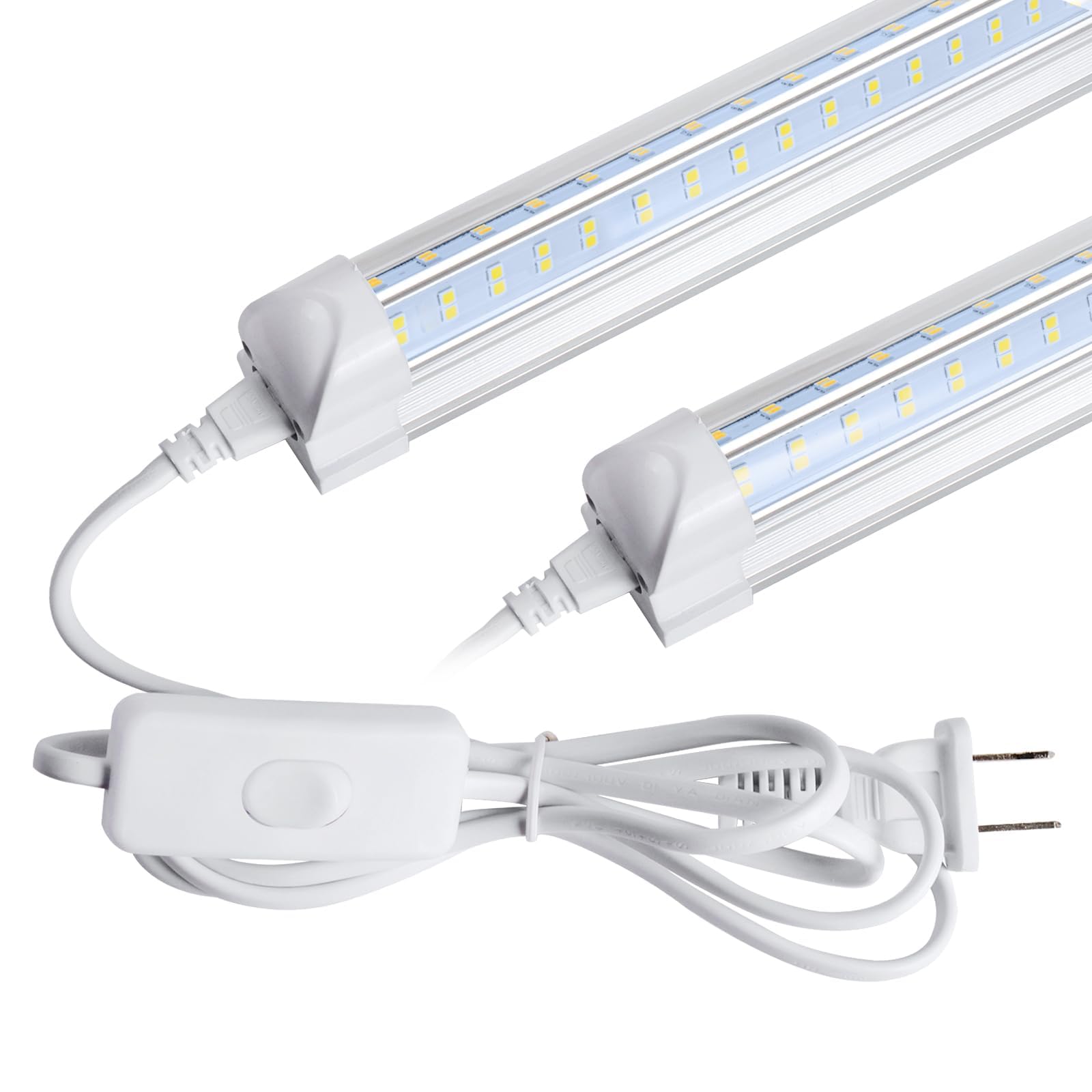 AQIQUUT Led Shop Light 2ft,Led Shop Light,25W 6500K 3200LM Clear Cover,T8 LED Light Fixture,Ceiling and Utility Shop Lights,Linkable Light Fixture for Room,Garage,Workbench,Warehouse(2-Pack)