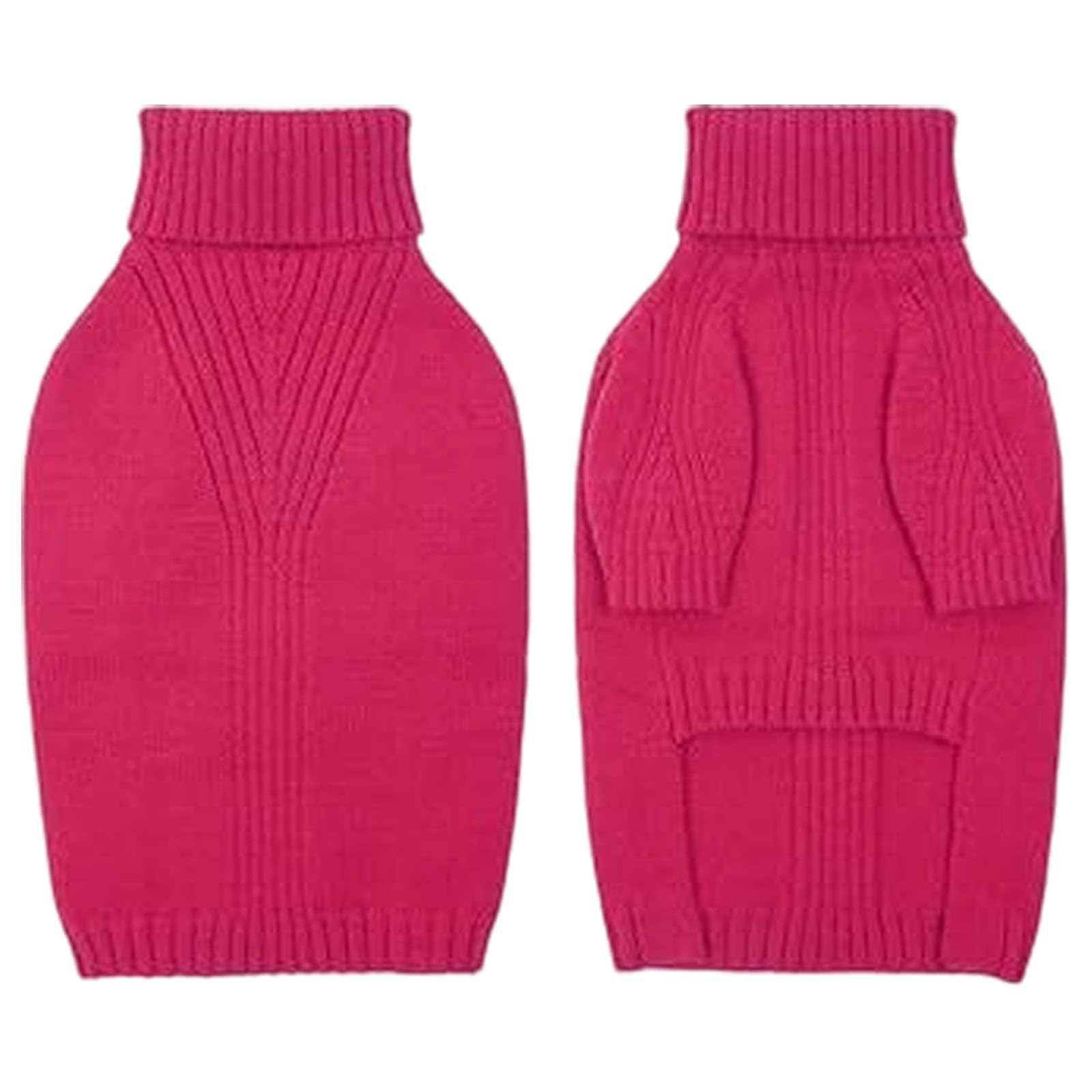 Pull pour chien en tricot thermique - Grand pull à col roulé - Pour chiens extra grands - Élastique - Vêtement pour chien par temps froid (rose vif, XXXXL)