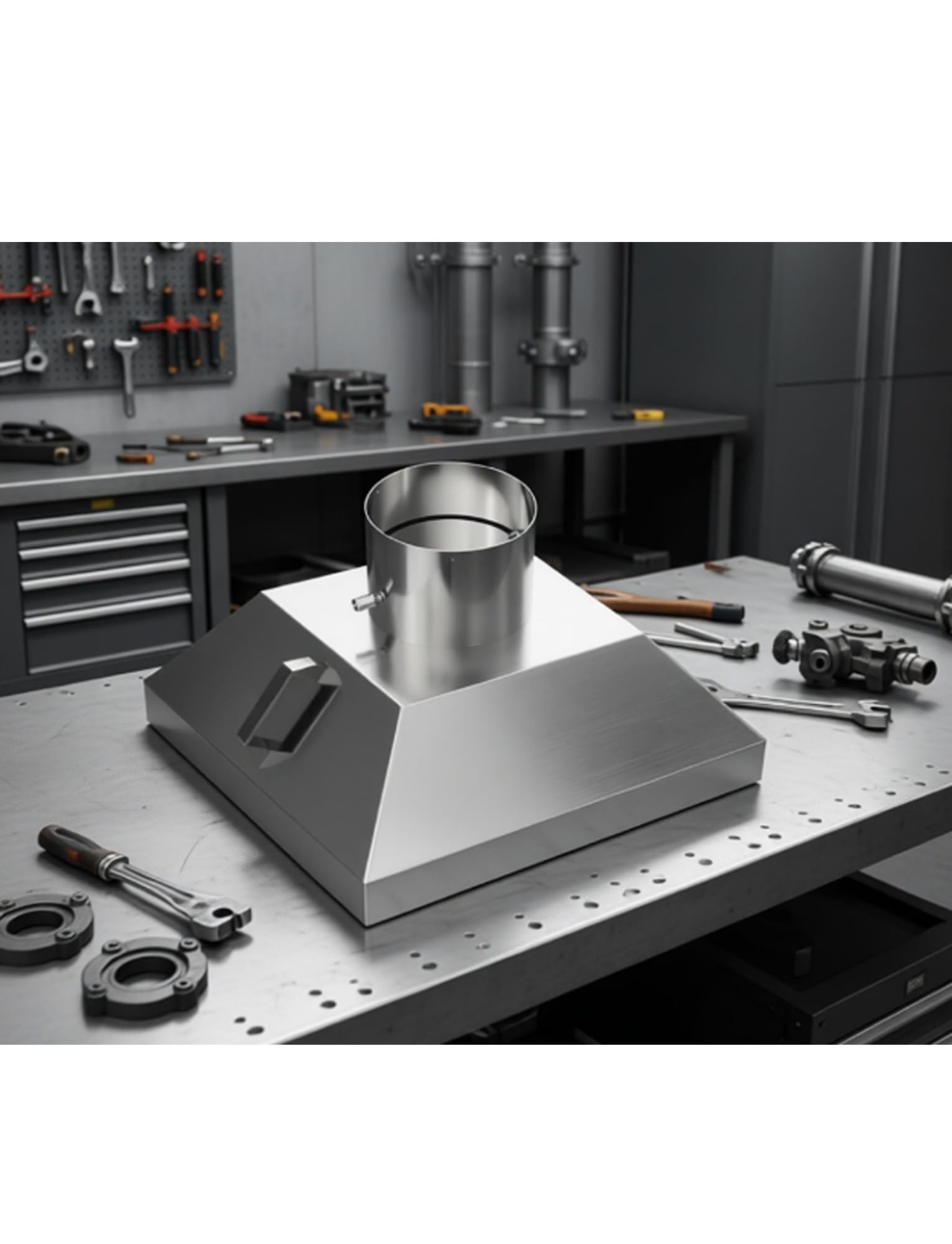 Cappa aspirante, Cappa a Campana in Acciaio Inox Personalizzata per Ventilazione Industriale - Massima Raccolta della Polvere e Facile Installazione (20 cm/7,9 Pollici, 40x40 cm) - Soluzione